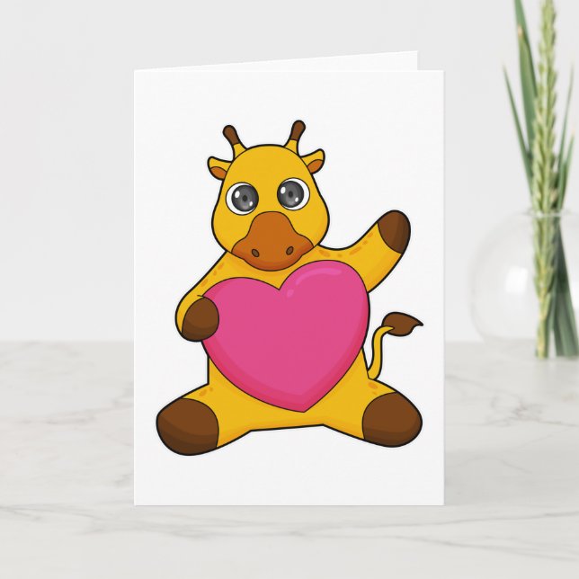 Giraffe with Heart Card (Front)