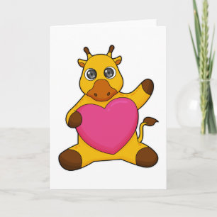 Giraffe with Heart Card