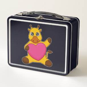 Giraffe with Heart Metal Lunch Box