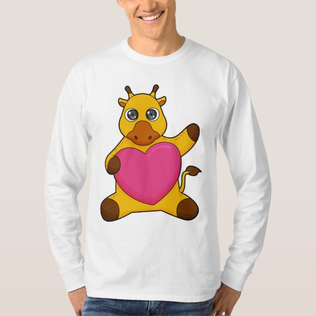 Giraffe with Heart T-Shirt (Front)