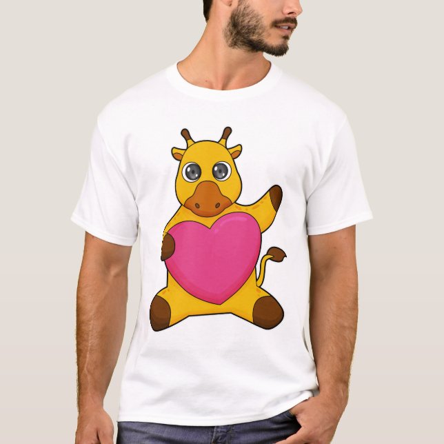 Giraffe with Heart T-Shirt (Front)