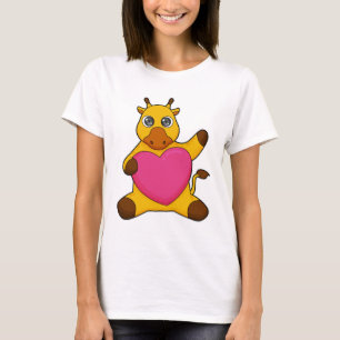 Giraffe with Heart T-Shirt