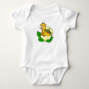 Giraffe with Leaf & Egg Baby Bodysuit