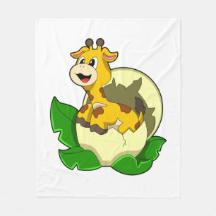 Giraffe with Leaf & Egg Fleece Blanket