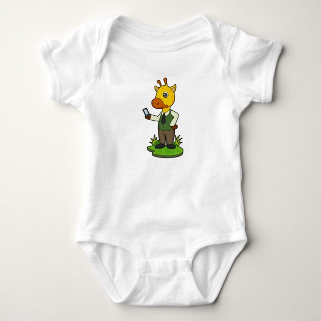 Giraffe with Mobile Baby Bodysuit (Front)