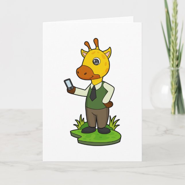 Giraffe with Mobile Card (Front)