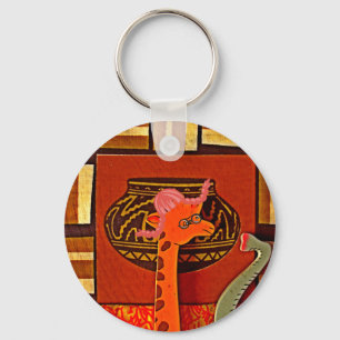 Giraffe with Muffin: A Cute African Design Keychain