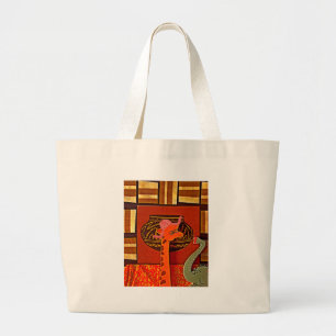 Giraffe with Muffin: A Cute African Design Large Tote Bag