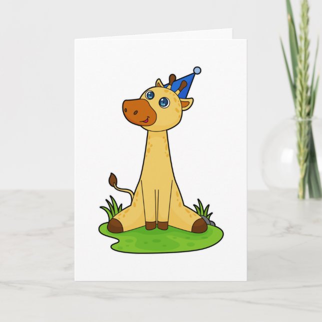 Giraffe with Party hat Card (Front)
