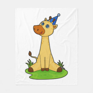 Giraffe with Party hat Fleece Blanket