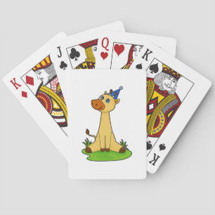 Giraffe with Party hat Playing Cards