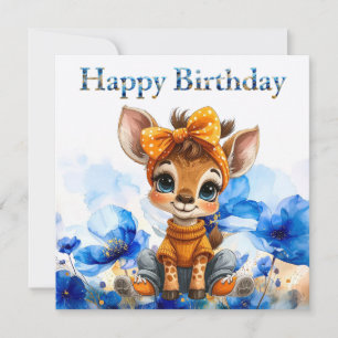 Giraffe with polka dot bow Happy Birthday