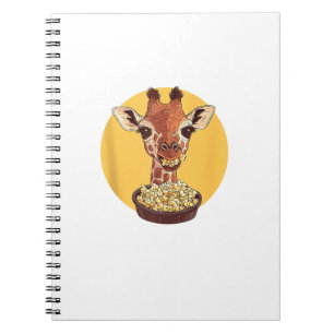 Giraffe With Popcorn Cartoon Animal Humour  Notebook