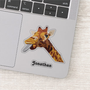 Giraffe With Purple Tongue And Your Name Vinyl