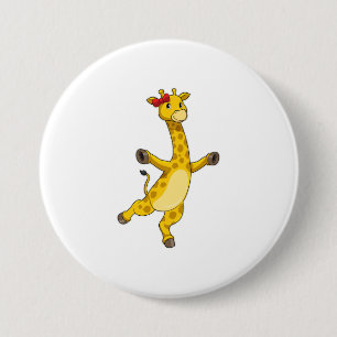 Giraffe with Ribbon 3 Inch Round Button
