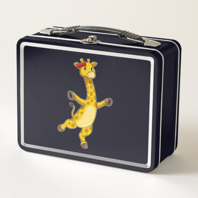 Giraffe with Ribbon Metal Lunch Box (Front)