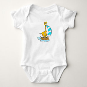 Giraffe with Sailing boat Baby Bodysuit