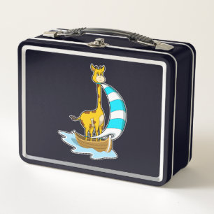 Giraffe with Sailing boat Metal Lunch Box