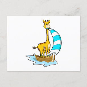 Giraffe with Sailing boat Postcard