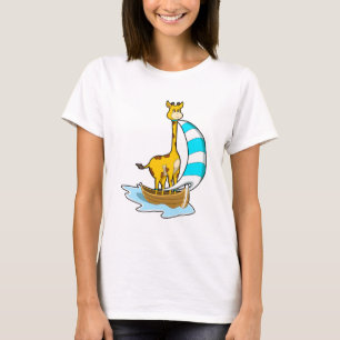 Giraffe with Sailing boat T-Shirt