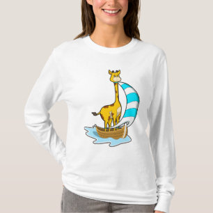 Giraffe with Sailing boat T-Shirt