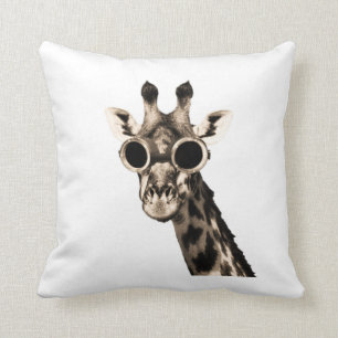 Giraffe With Steampunk Sunglasses Goggles Throw Pillow