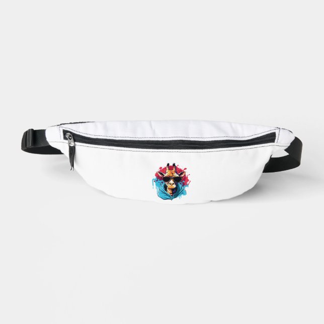 Giraffe With Sunglasses Bright Colours   Fanny Pack (Front)