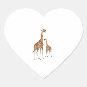 Giraffe with Sunglasses Jungle Safari Animal Giraf Heart Sticker