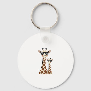 Giraffe with Sunglasses Jungle Safari Animal Giraf Keychain