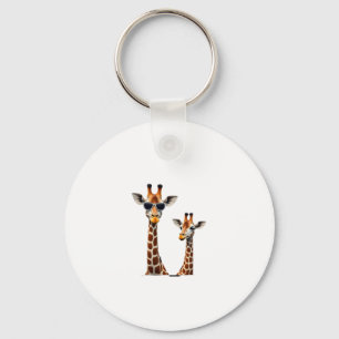 Giraffe with Sunglasses Jungle Safari Animal Giraf Keychain