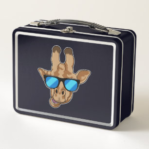 Giraffe with Sunglasses Metal Lunch Box