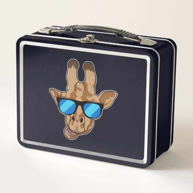 Giraffe with Sunglasses Metal Lunch Box (Front)