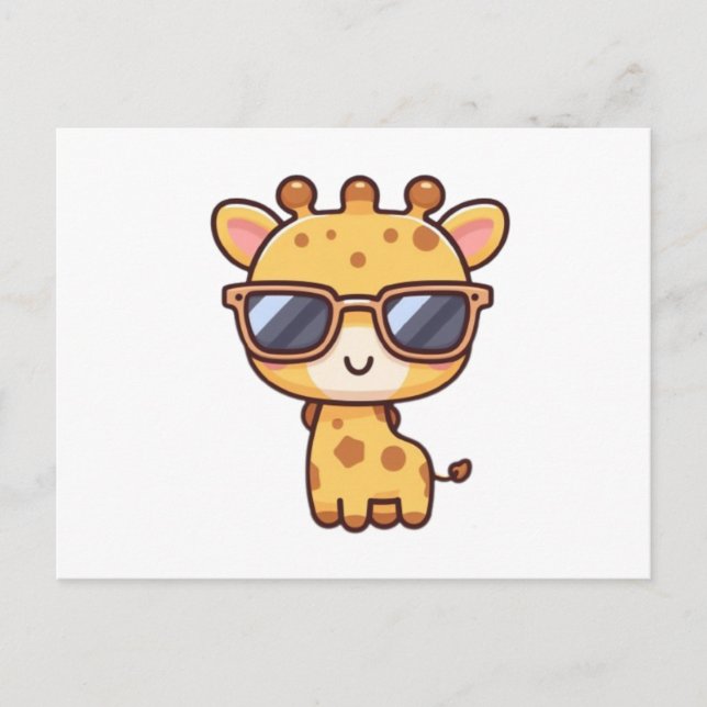 Giraffe with sunglasses postcard (Front)