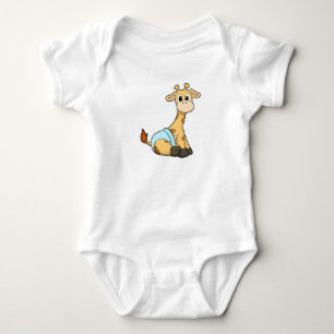 Giraffe with Underpants Baby Bodysuit