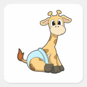Giraffe with Underpants Square Sticker
