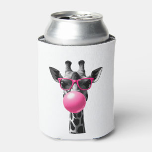 Giraffe Women Giraffe Face with Sunglasses Wild An Can Cooler