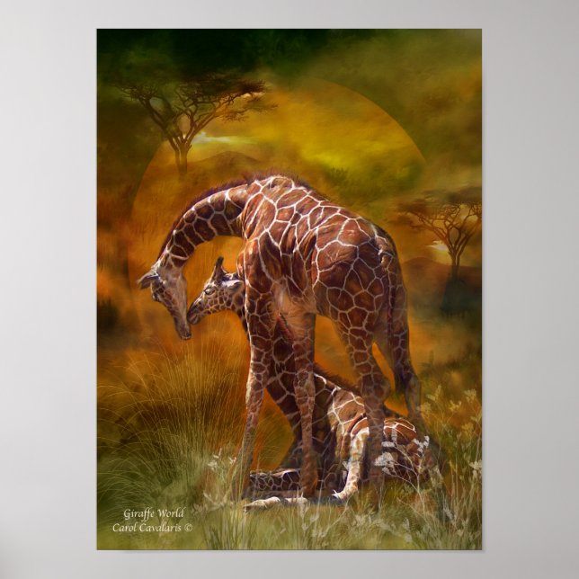 Giraffe World Art Poster/Print Poster (Front)
