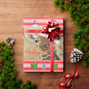 Giraffe Wrapping Paper Christmas
