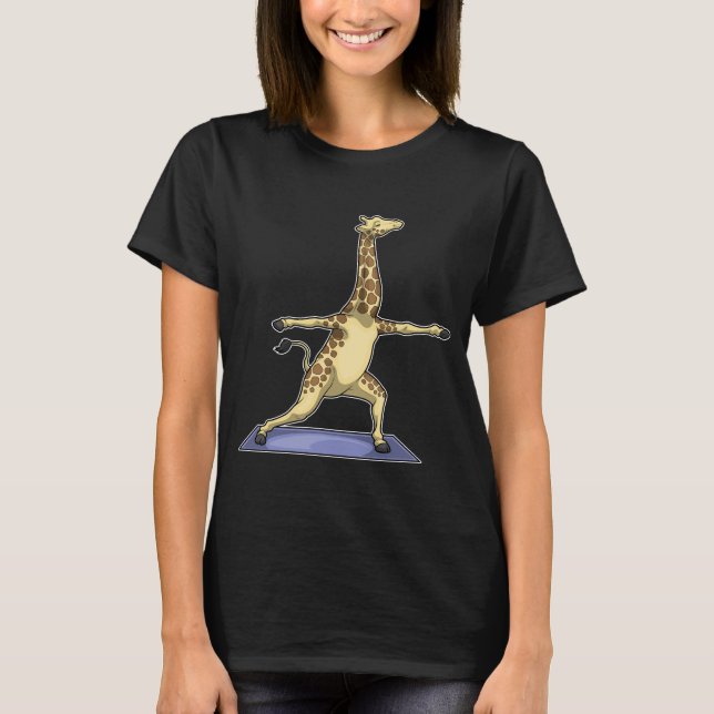 Giraffe Yoga Meditation Fitness T-Shirt (Front)