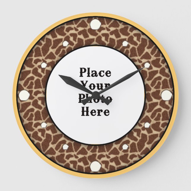 Giraffe Your Photo Wall Clock (Front)