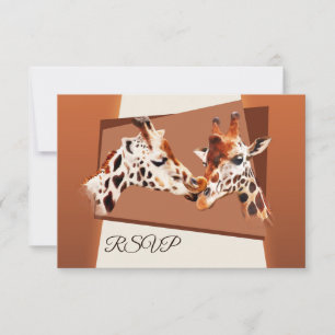 Giraffe Zoo Safari mariage carte RSVP
