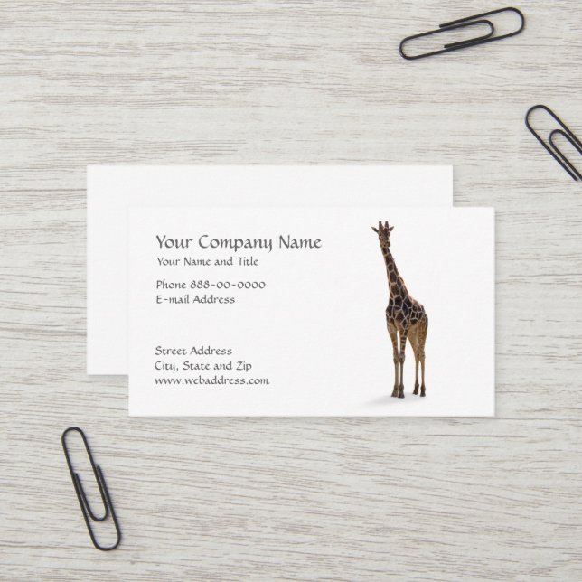 Giraffe Zoologist Business Card (Front/Back In Situ)