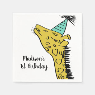 Giraffee Doodle Zoo Safari Party Napkin