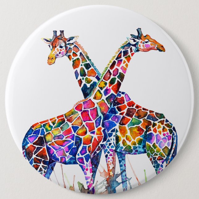 Giraffes 6 Inch Round Button (Front)