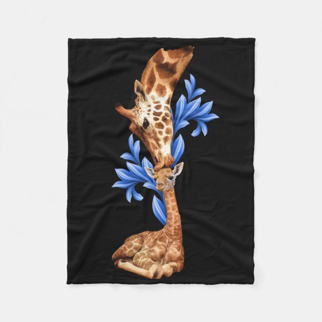 Giraffes- A Mother's love Fleece Blanket (Front)