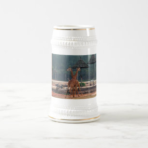 Giraffes and trees,长颈鹿 beer stein