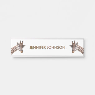 Giraffes Animals Personalized Name Door Sign