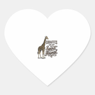 Giraffes Are My Spirit Animal Vintage Shirt Design Heart Sticker