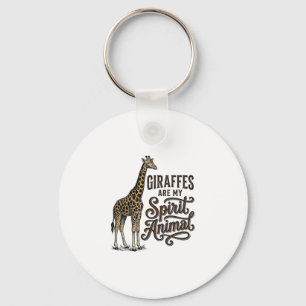Giraffes Are My Spirit Animal Vintage Shirt Design Keychain