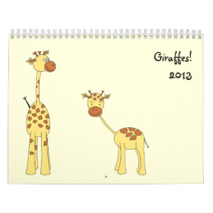 Giraffes Calendar 2013. Cute Cartoons